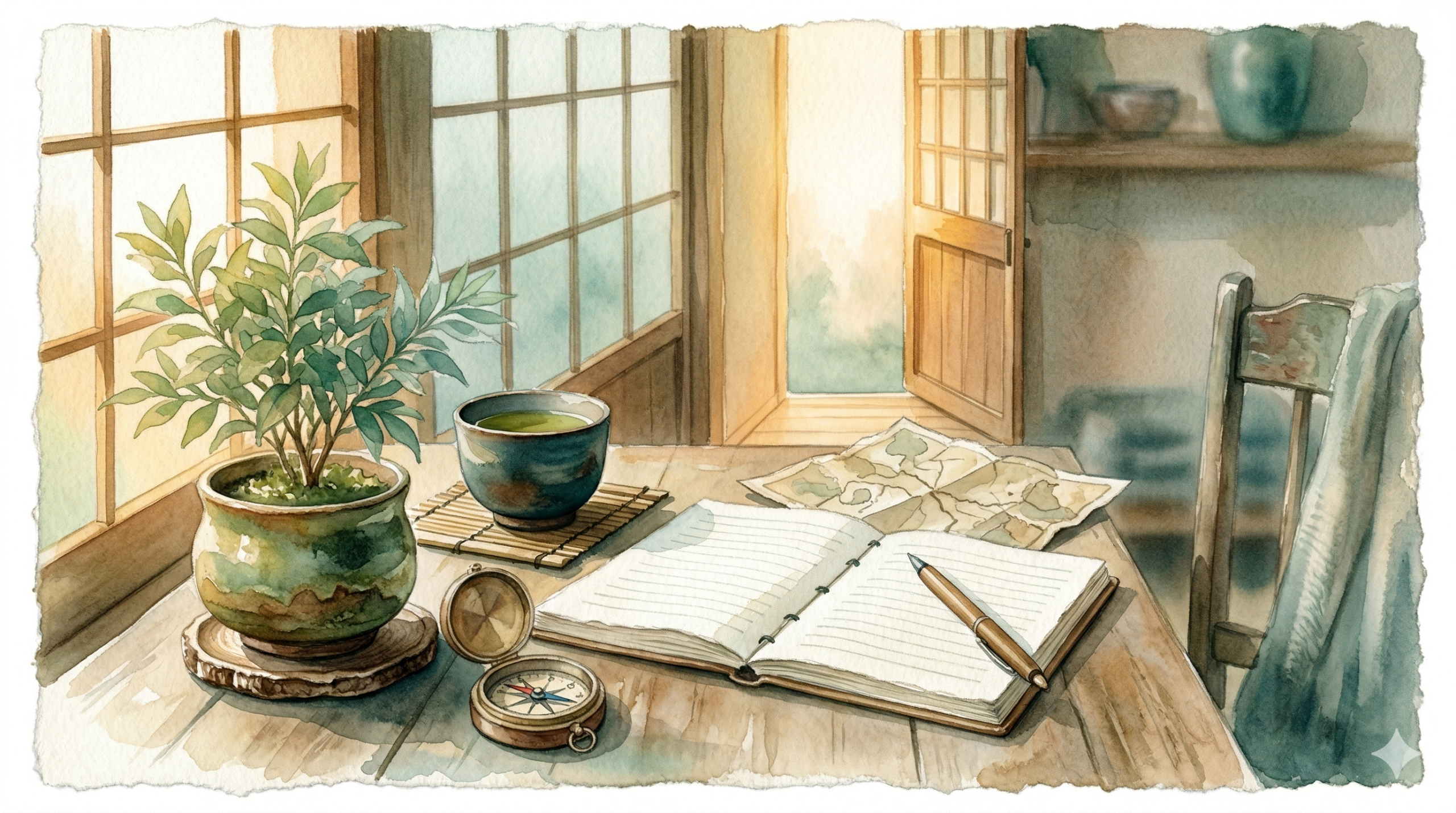 Bipolar diagnosis — clarity after a long journey, teal watercolor