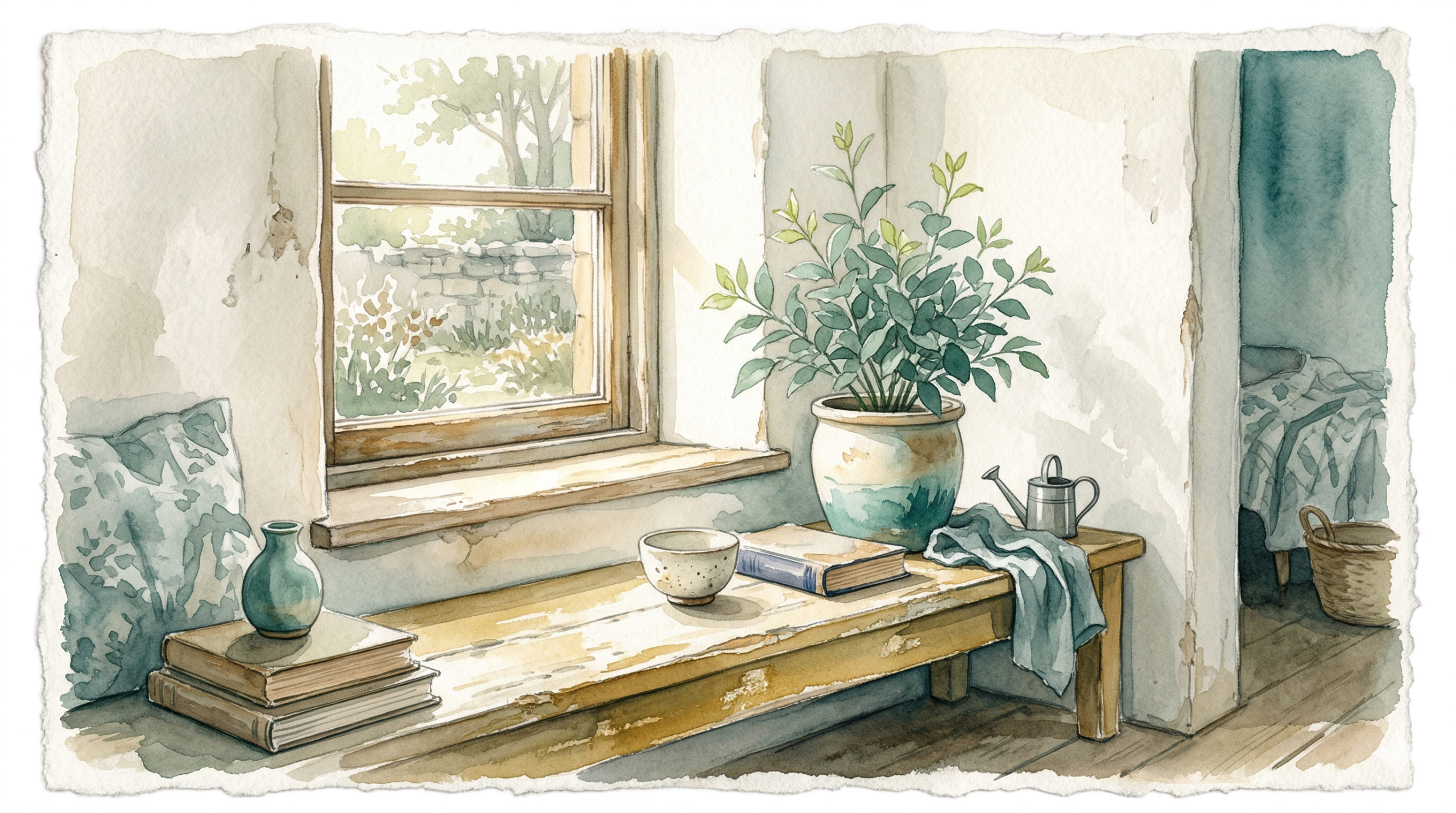 A quiet room beginning to come back to order, representing life after a major bipolar episode and rebuilding with resilience