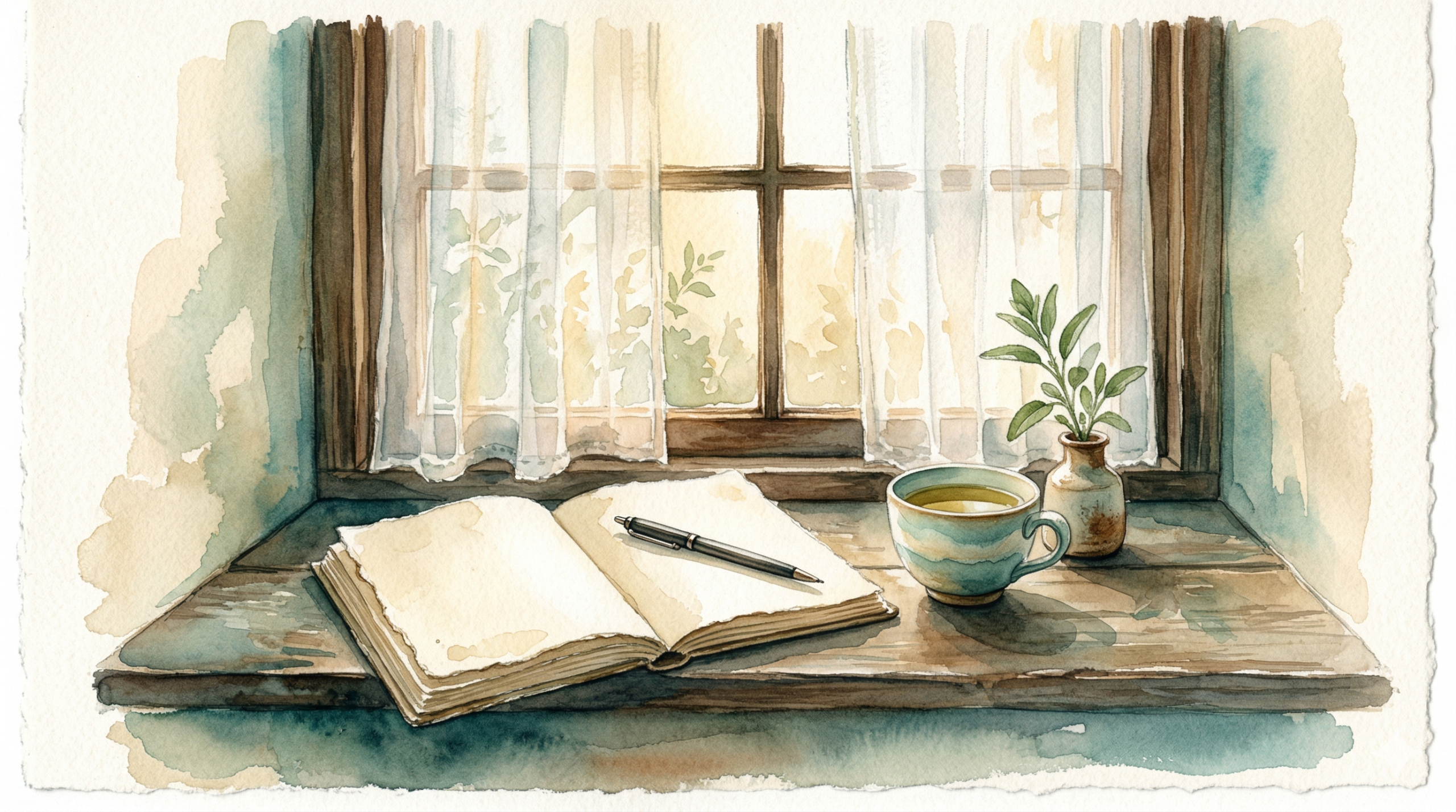 A calm desk with medication and a plant — illustrating thoughtful mood stabilizer management for bipolar disorder