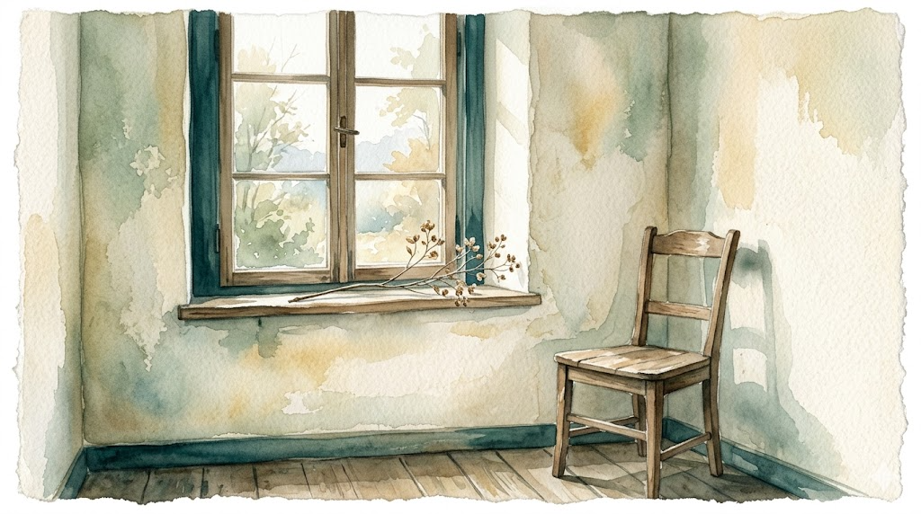 Empty chair by window with soft light — bipolar disorder and grief